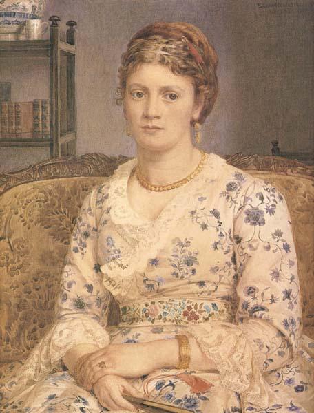 Sir Edward john Poynter,Bart.PRA,RWS Portrait of Mrs j.p.Heselitine (mk46) oil painting image